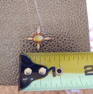 14k Rose Gold Diamond Opal Necklace